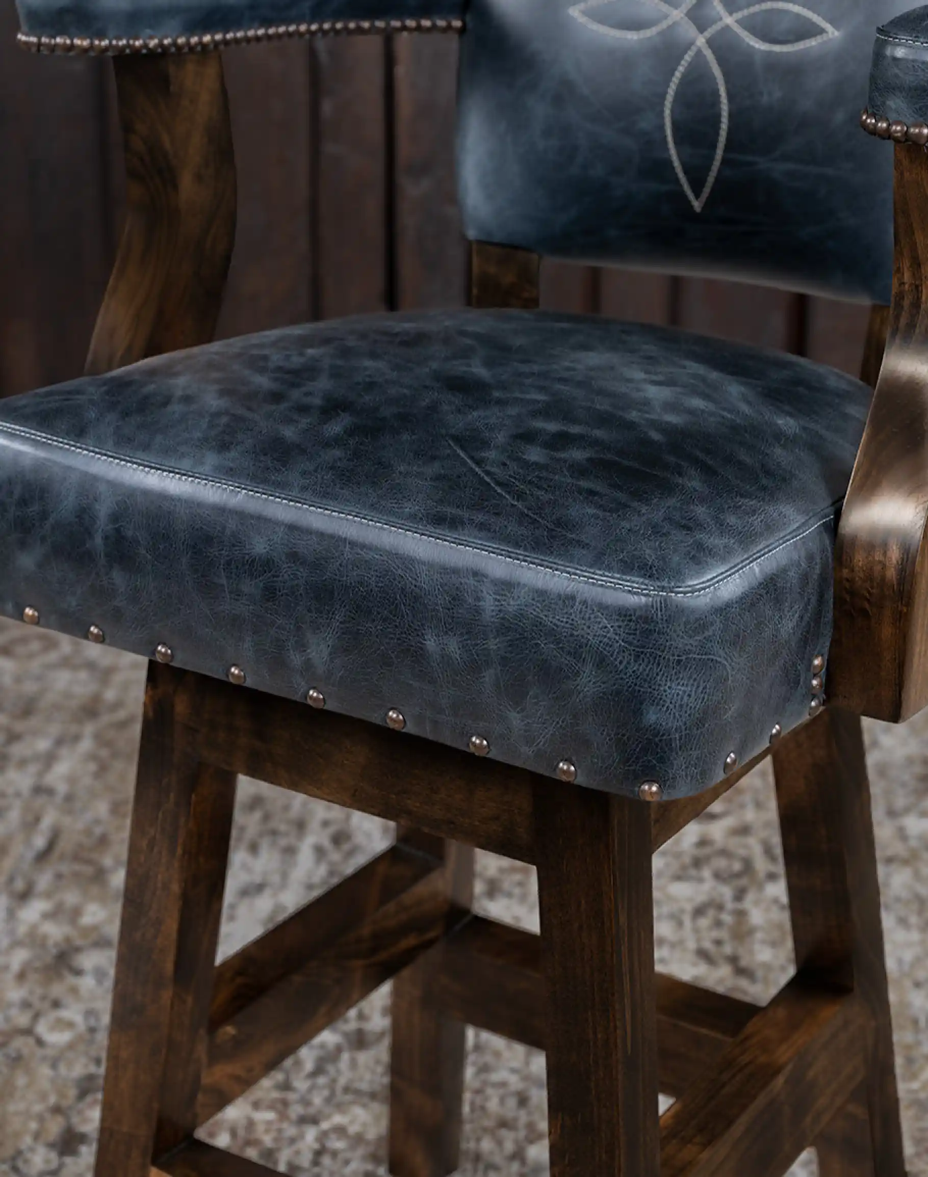 Chisum TX Blue Western Barstool - Image 9