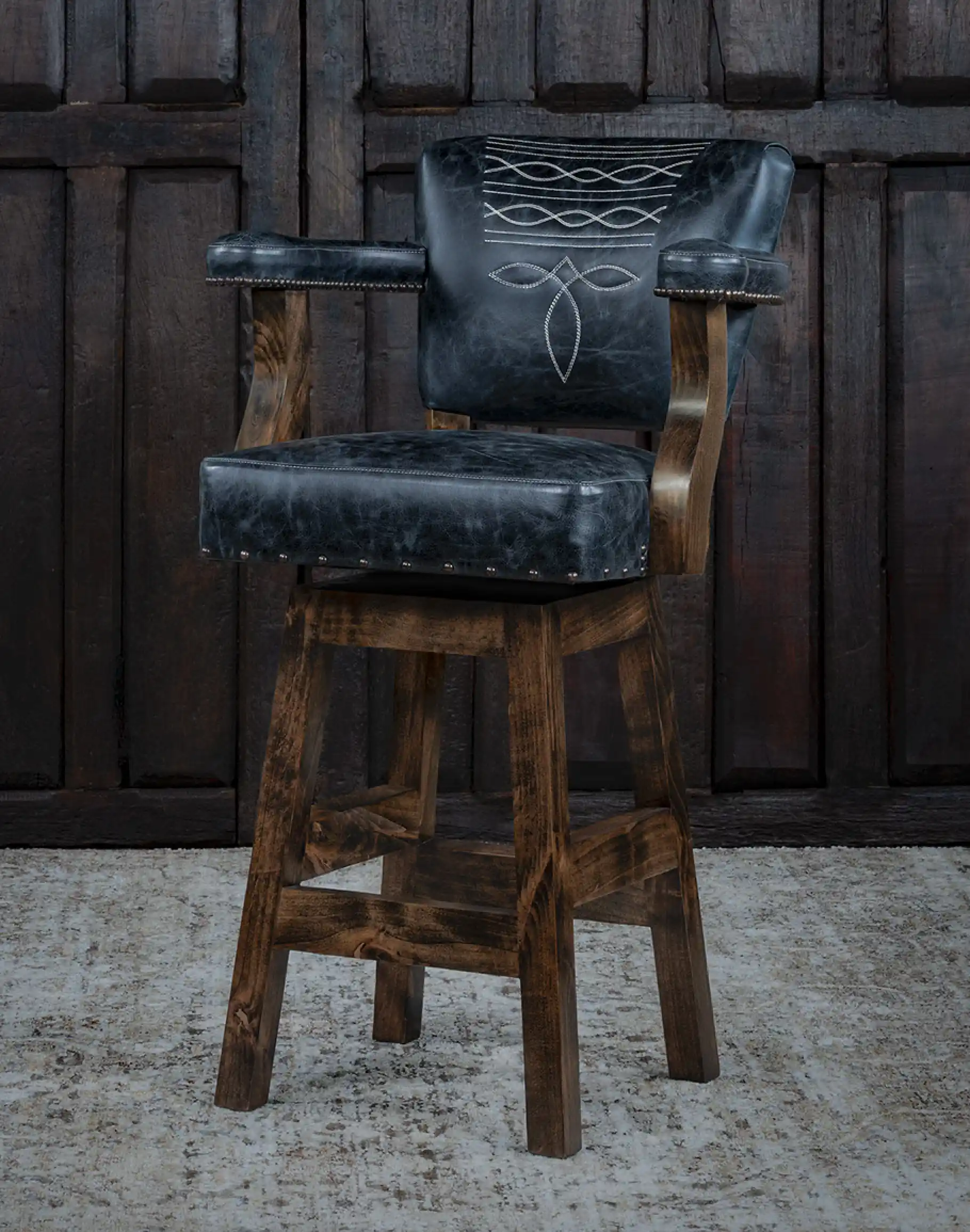 Chisum TX Blue Western Barstool - Image 2