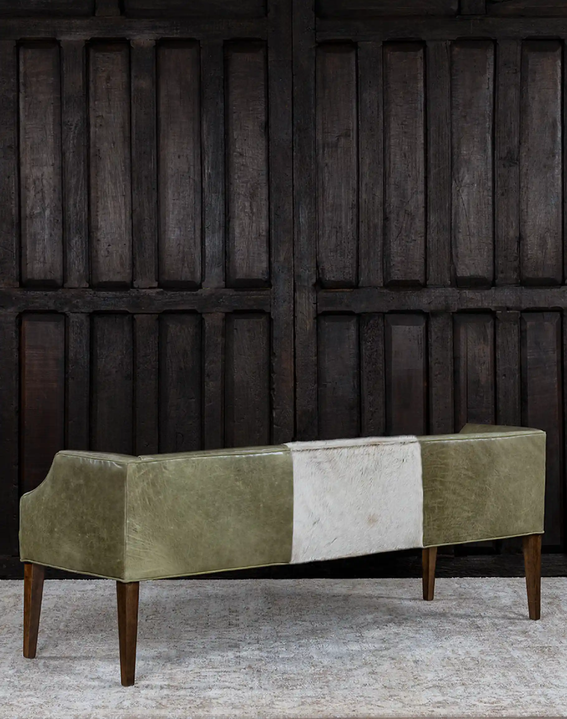 Pecos Moss Leather Bench - Image 3