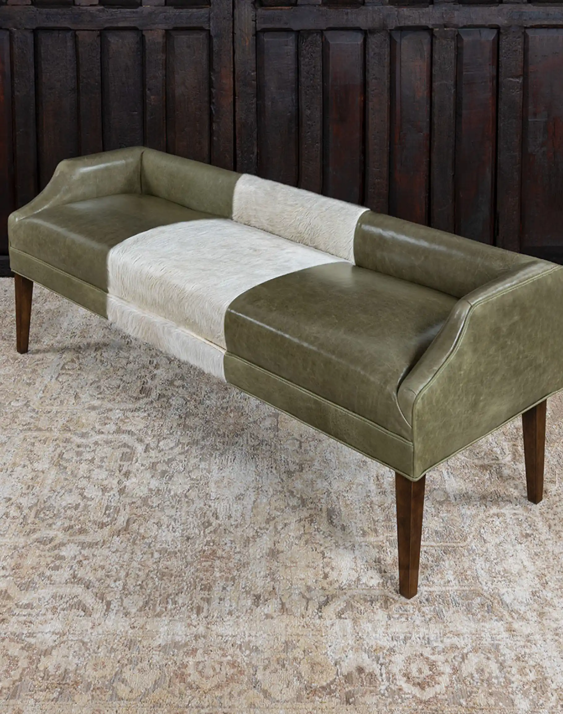 Pecos Moss Leather Bench - Image 4