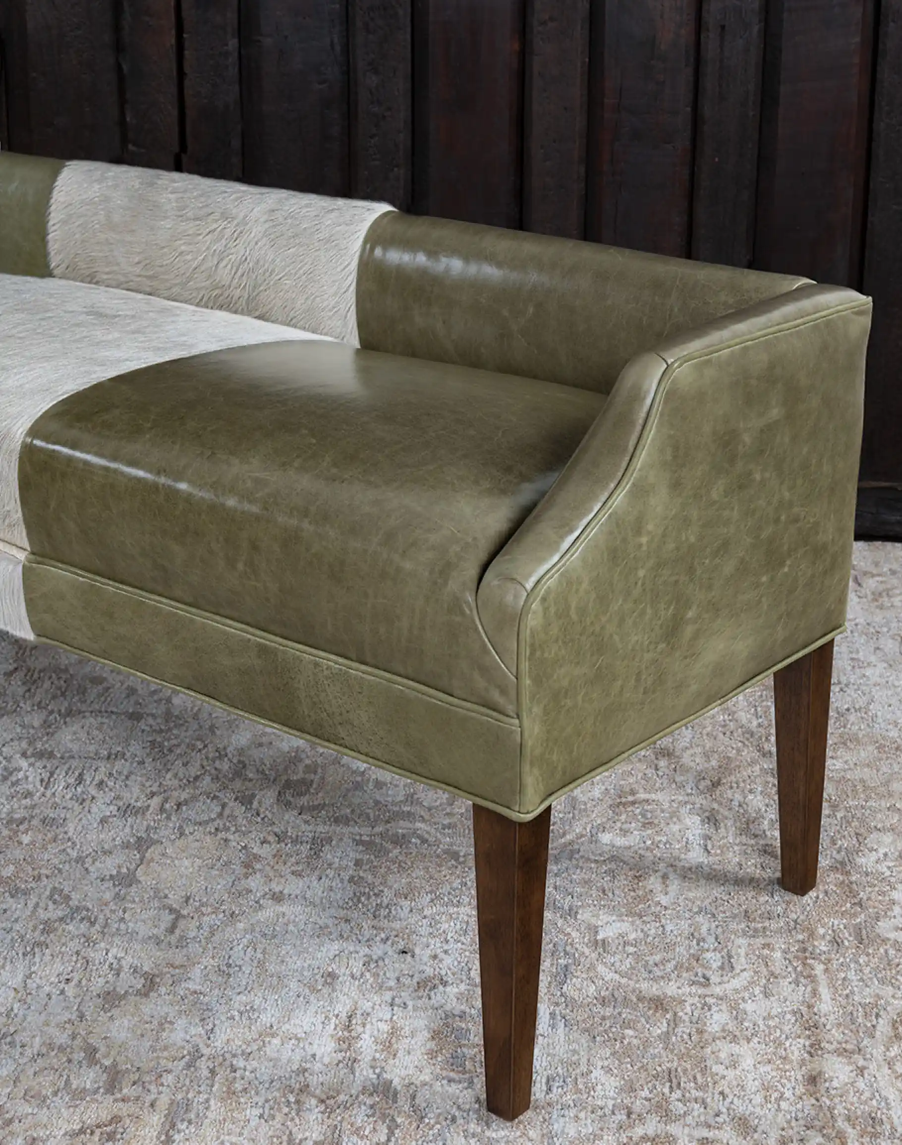 Pecos Moss Leather Bench - Image 5