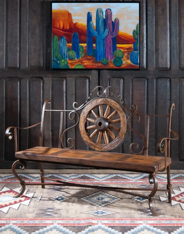 Pioneer Wagon Wheel Bench