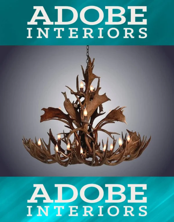 14 Light Small Mule/Fallow Cascading Antler Chandelier