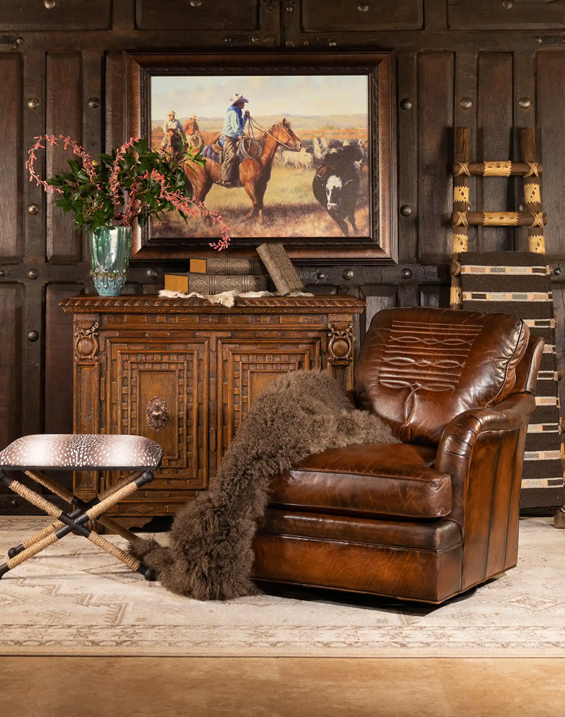 Boot Stitch Sauvage Swivel Glider - Image 2