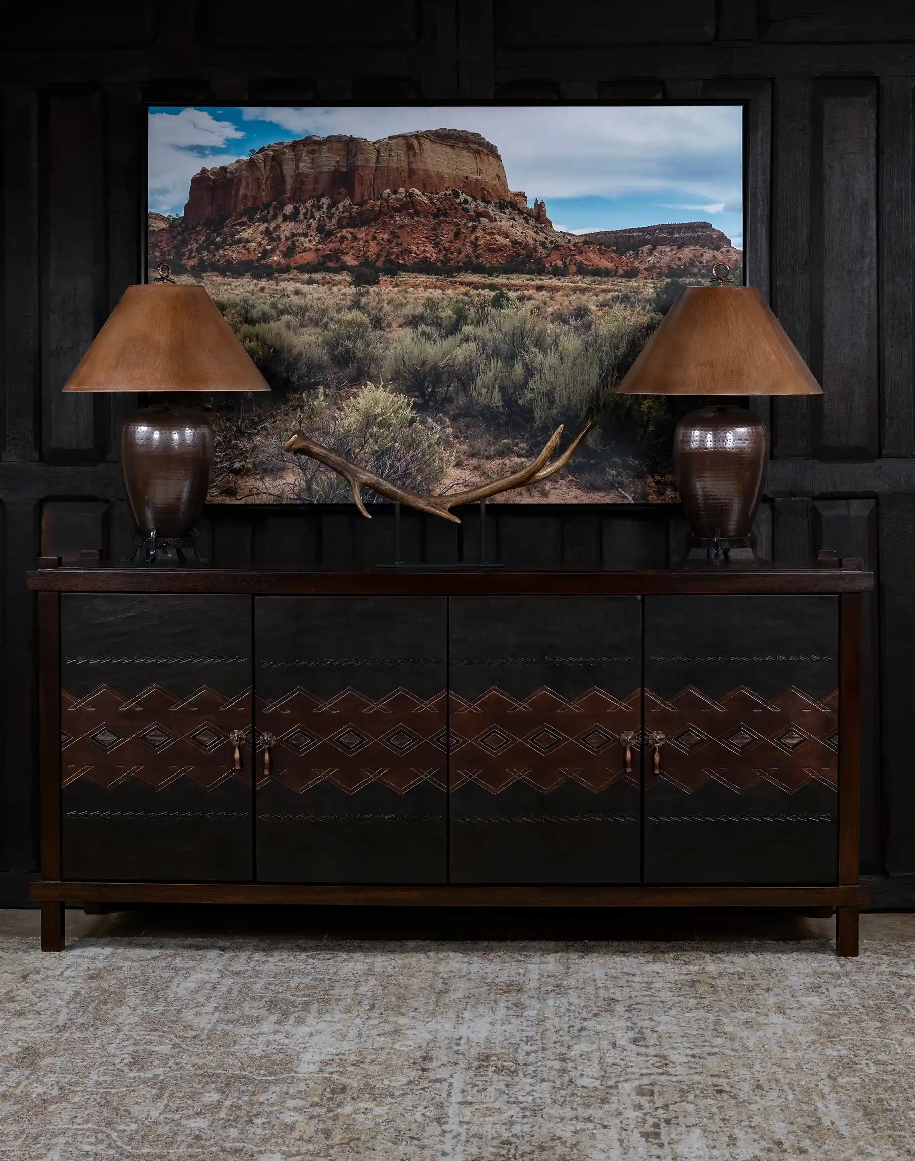 Cortez Leather Panel Buffet - Image 11