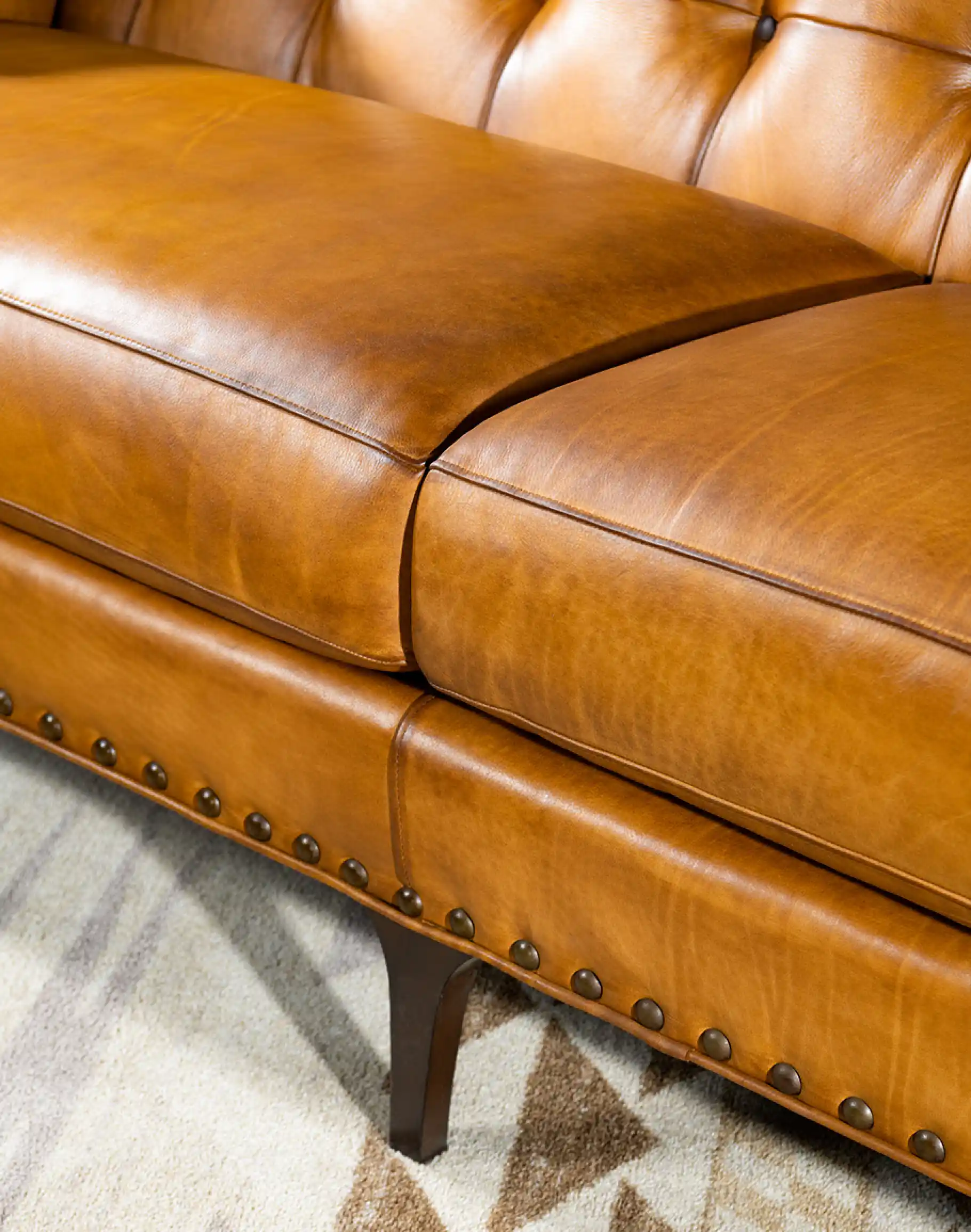 Hampton Tufted Leather Sofa - Image 9
