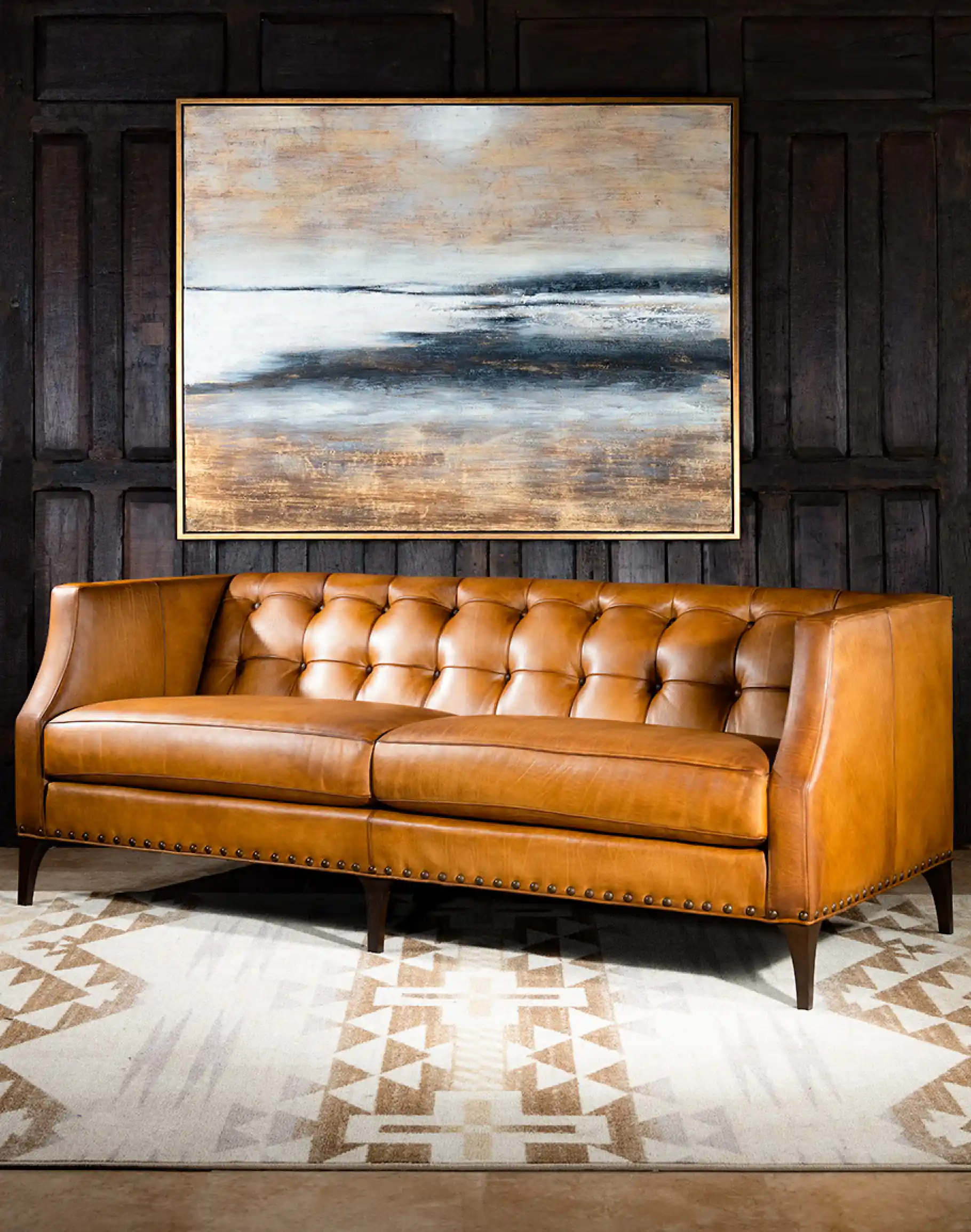 Hampton Tufted Leather Sofa - Image 3