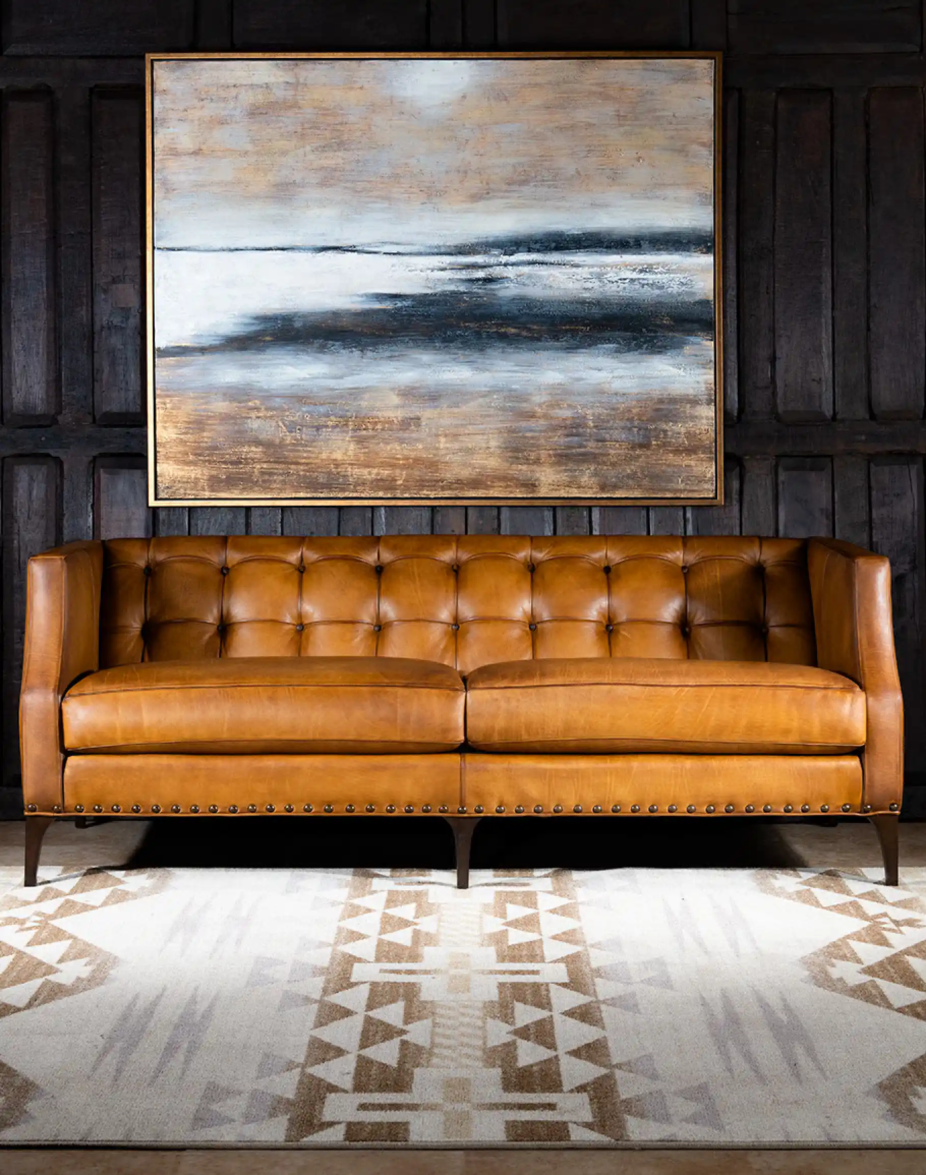 Hampton Tufted Leather Sofa