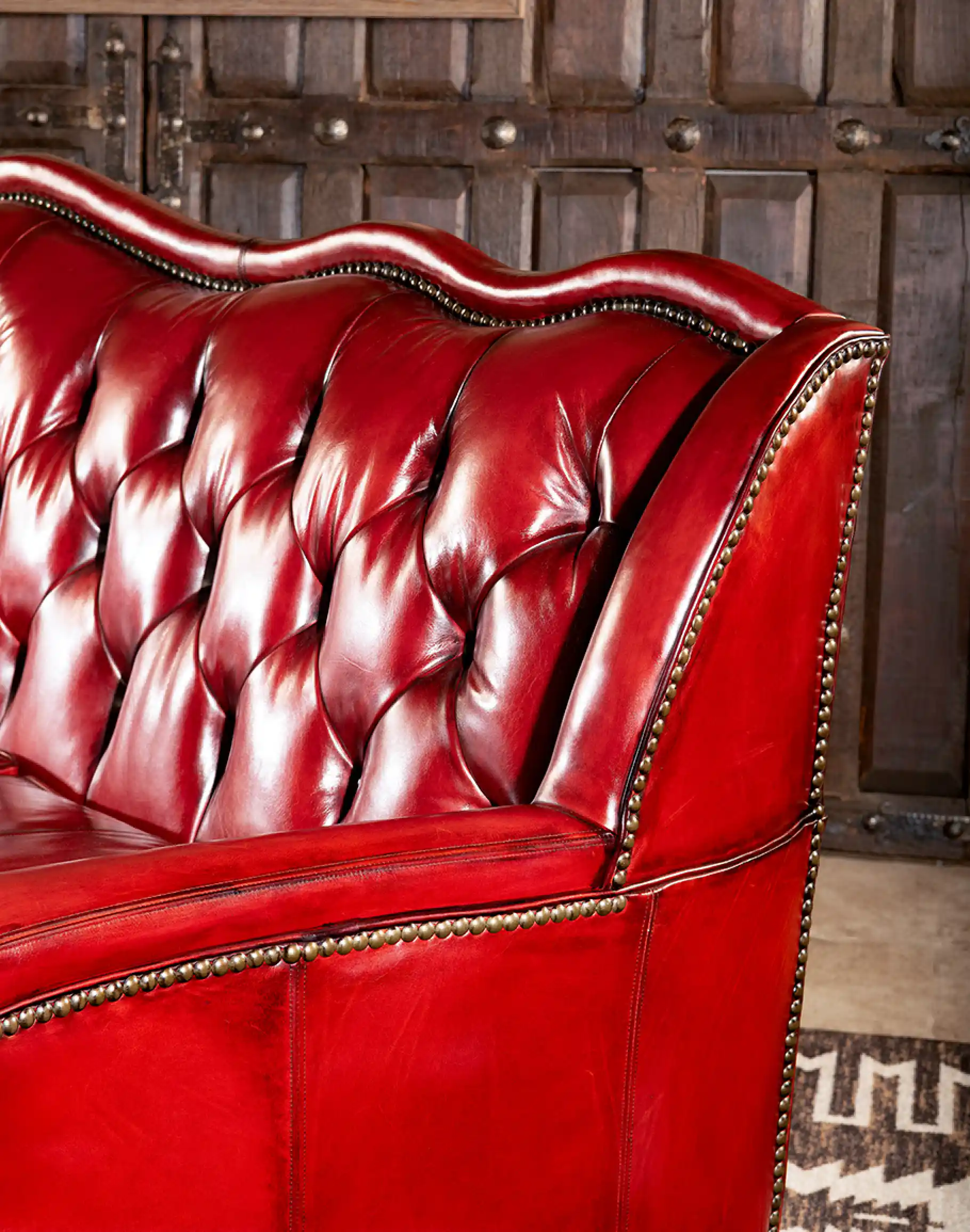 Oakley Red Leather Sofa - Image 5