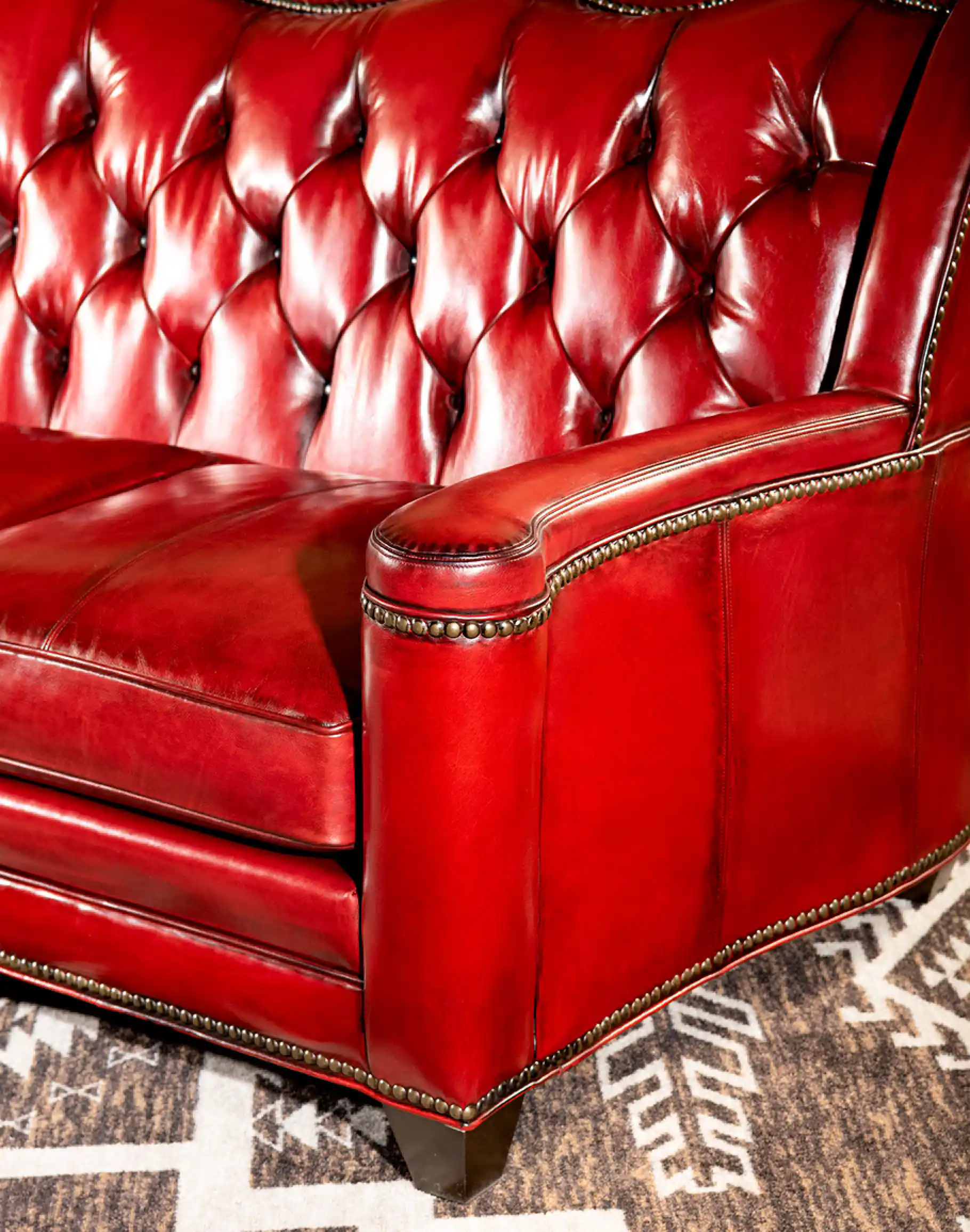 Oakley Red Leather Sofa - Image 6